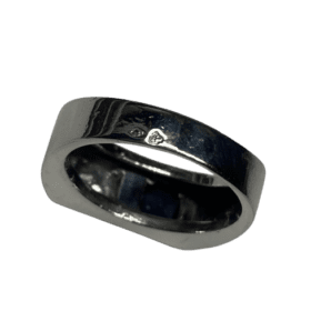BAGUE ART DECO JONC PLATINE DUO DIAMANT SAPHIR (T.53) — photo 5