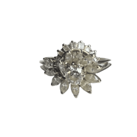 BAGUE OR BLANC 18K ET DIAMANTS (T.61) — photo 2
