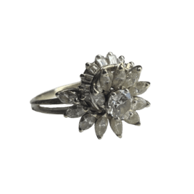 BAGUE OR BLANC 18K ET DIAMANTS (T.61) — photo 1