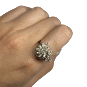 BAGUE OR BLANC 18K ET DIAMANTS (T.61) — photo 5