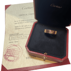 BAGUE CARTIER LOVE OR ROSE 18K ET SAPHIR ROSE (T.55) — photo 7