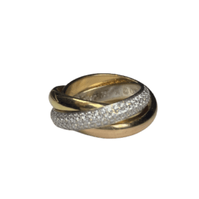 BAGUE CARTIER TRINITY CLASSIQUE OR 18K ET DIAMANTS (T.54) — photo 1