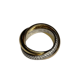 BAGUE CARTIER TRINITY CLASSIQUE OR 18K ET DIAMANTS (T.54) — photo 3