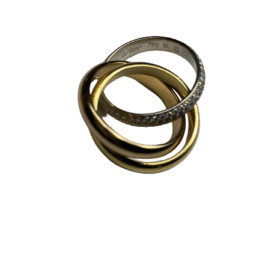 BAGUE CARTIER TRINITY CLASSIQUE OR 18K ET DIAMANTS (T.54) — photo 4