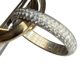 BAGUE CARTIER TRINITY CLASSIQUE OR 18K ET DIAMANTS (T.54) — photo 5