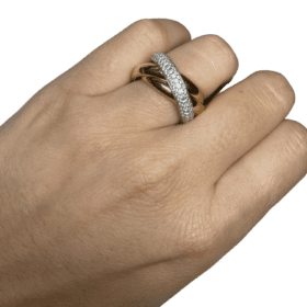 BAGUE CARTIER TRINITY CLASSIQUE OR 18K ET DIAMANTS (T.54) — photo 6
