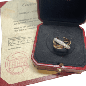 BAGUE CARTIER TRINITY CLASSIQUE OR 18K ET DIAMANTS (T.54) — photo 7