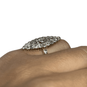 BAGUE MARQUISE OR 14K ET DIAMANTS (T.44) — photo 5