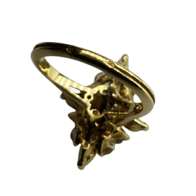BAGUE MARQUISE OR JAUNE 18K RUBIS ET DIAMANTS (T.53) — photo 4