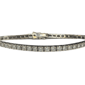 BRACELET TENNIS OR BLANC 18K DIAMANTS 5 CARATS — photo 1