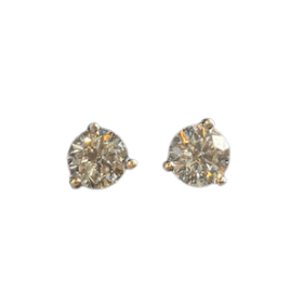 BOUCLES D’OREILLES PUCES OR 14K ET DIAMANTS 0,40CT (x2) — photo 1