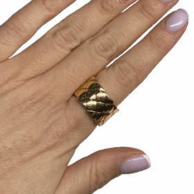 BAGUE CHANEL MATELASSE OR JAUNE 18K (T.54) — photo 3