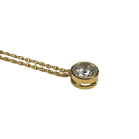 COLLIER OR JAUNE 18K ET DIAMANT ENV. 1 CARAT — photo 3