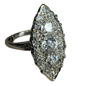 BAGUE OR BLANC 18K MARQUISE  (T.48) — photo 1
