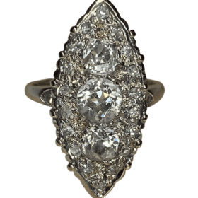 BAGUE OR BLANC 18K MARQUISE  (T.48) — photo 3