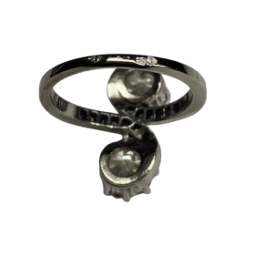 BAGUE "TOI & MOI" OR 18K/PLATINE ET 2 DIAMANTS ENV. 1,20CTS(x2) (T.51) — photo 5