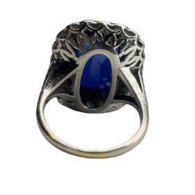 BAGUE OR 14K SAPHIR ET DIAMANTS (T.56) — photo 4