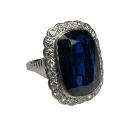 BAGUE OR 14K SAPHIR ET DIAMANTS (T.56) — photo 6