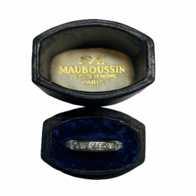 BAGUE ALLIANCE MAUBOUSSIN PARIS VINTAGE PLATINE DIAMANTS (T.53) — photo 2