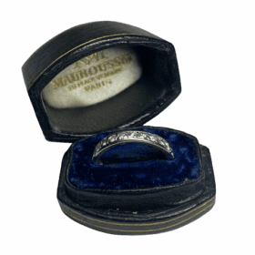 BAGUE ALLIANCE MAUBOUSSIN PARIS VINTAGE PLATINE DIAMANTS (T.53) — photo 1