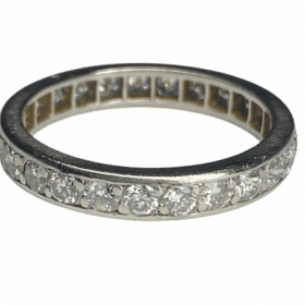 BAGUE ALLIANCE MAUBOUSSIN PARIS VINTAGE PLATINE DIAMANTS (T.53) — photo 3