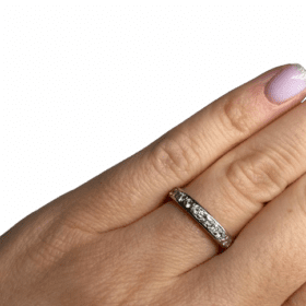 BAGUE ALLIANCE MAUBOUSSIN PARIS VINTAGE PLATINE DIAMANTS (T.53) — photo 7