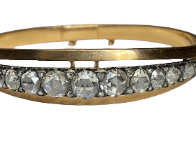 BRACELET ANCIEN OR 18K/ARGENT ET DIAMANTS — photo 1