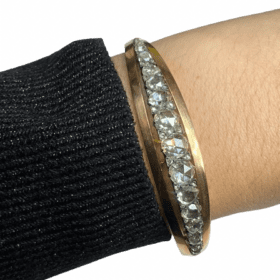 BRACELET ANCIEN OR 18K/ARGENT ET DIAMANTS — photo 4