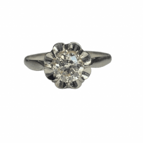 BAGUE PLATINE ET DIAMANT ENV. 0,70 CT (T.58) — photo 2