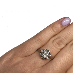 BAGUE PLATINE ET DIAMANT ENV. 0,70 CT (T.58) — photo 5