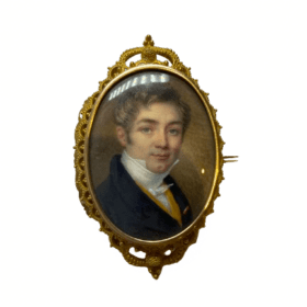 BROCHE PORTRAIT OR 18K ET NACRE — photo 1