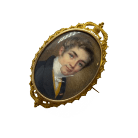 BROCHE PORTRAIT OR 18K ET NACRE — photo 4