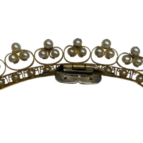COURONNE DIADEME OR 18K ET PERLES — photo 5