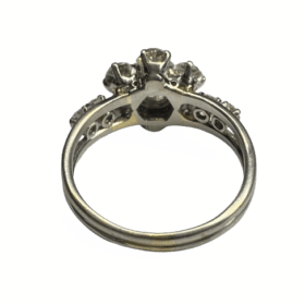 BAGUE MARGUERITE PLATINE ET DIAMANTS (T.62) — photo 4