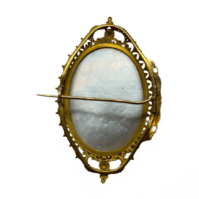 BROCHE PORTRAIT OR 18K ET NACRE — photo 5