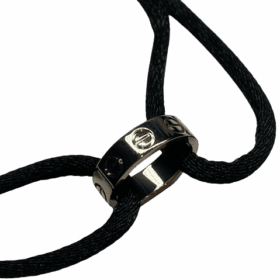 BRACELET CARTIER BABY LOVE OR BLANC 18K CORDON NOIR — photo 3
