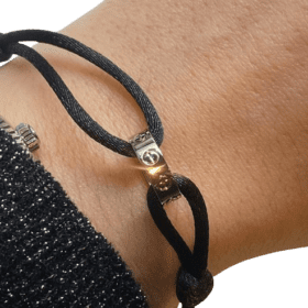 BRACELET CARTIER BABY LOVE OR BLANC 18K CORDON NOIR — photo 6