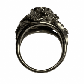 BAGUE OR BLANC 18K PLATINE ET DIAMANTS CENTRAL ENV 0,80CT (T.55) — photo 5