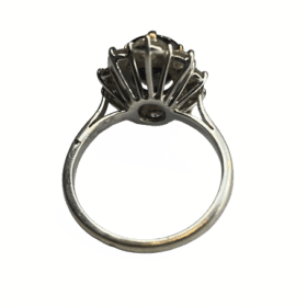 BAGUE OR 18K SAPHIR ET 10 DIAMANTS (T.53) — photo 4