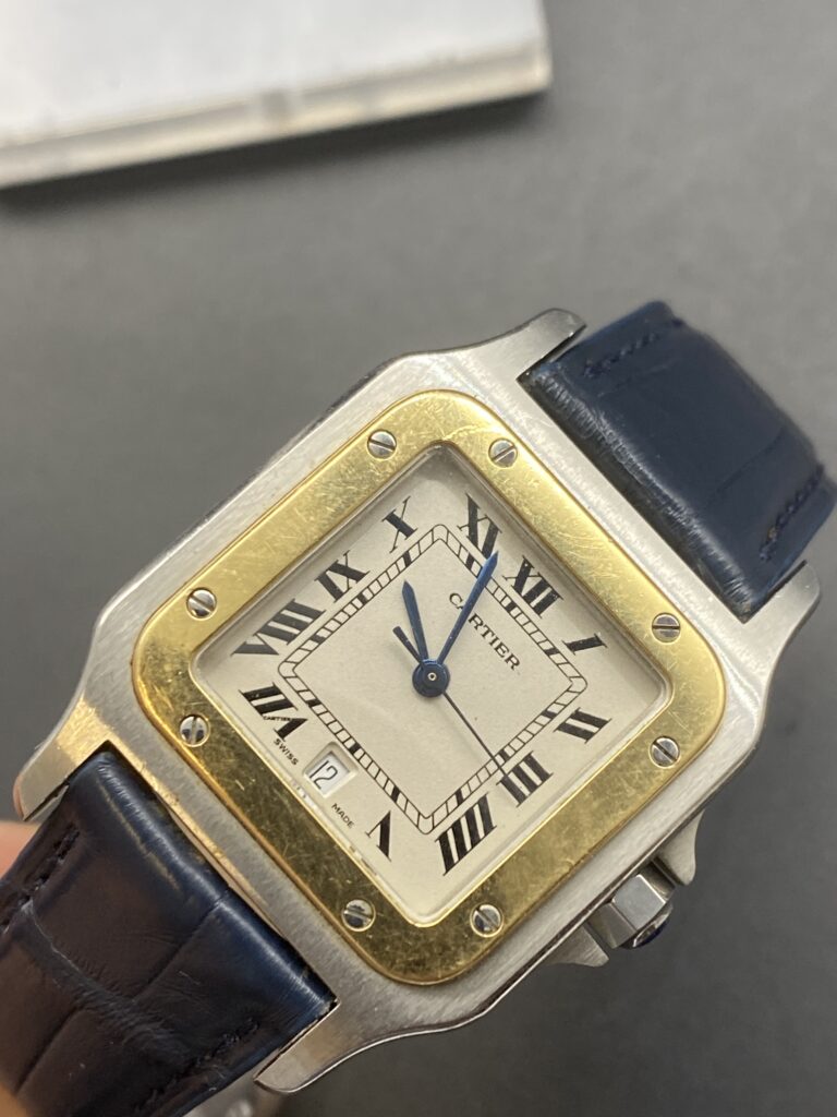 Cartier 187901 Santos Galbee Cuir