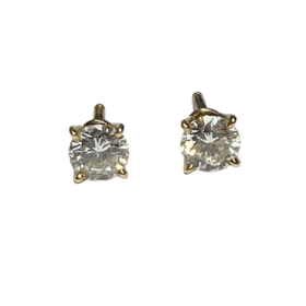 BOUCLES D'OREILLES PUCES OR 18K ET DIAMANTS ENV. 0,40CT (x2) — photo 4
