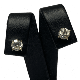 BOUCLES D'OREILLES PUCES OR 18K ET DIAMANTS ENV. 0,40CT (x2) — photo 5