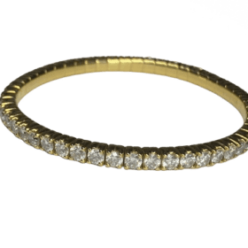 BRACELET RIVERE OR JAUNE 18K DIAMANTS 7,65 CTS — photo 3