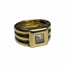 BAGUE CHOPARD HAPPY DIAMONDS OR JAUNE 18K ET DIAMANT (T.53) — photo 1