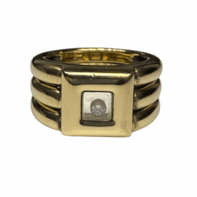 BAGUE CHOPARD HAPPY DIAMONDS OR JAUNE 18K ET DIAMANT (T.53) — photo 3
