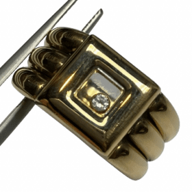 BAGUE CHOPARD HAPPY DIAMONDS OR JAUNE 18K ET DIAMANT (T.53) — photo 14