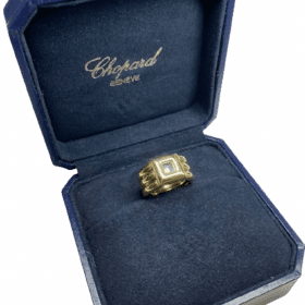 BAGUE CHOPARD HAPPY DIAMONDS OR JAUNE 18K ET DIAMANT (T.53) — photo 15
