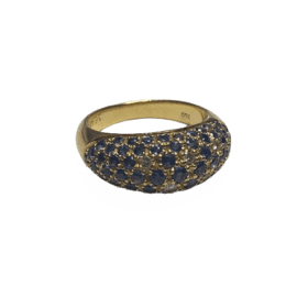 BAGUE JONC POIRAY OR JAUNE 18K SAPHIRS DIAMANTS (T.52) — photo 1
