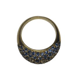 BAGUE JONC POIRAY OR JAUNE 18K SAPHIRS DIAMANTS (T.52) — photo 4