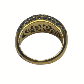 BAGUE JONC POIRAY OR JAUNE 18K SAPHIRS DIAMANTS (T.52) — photo 5